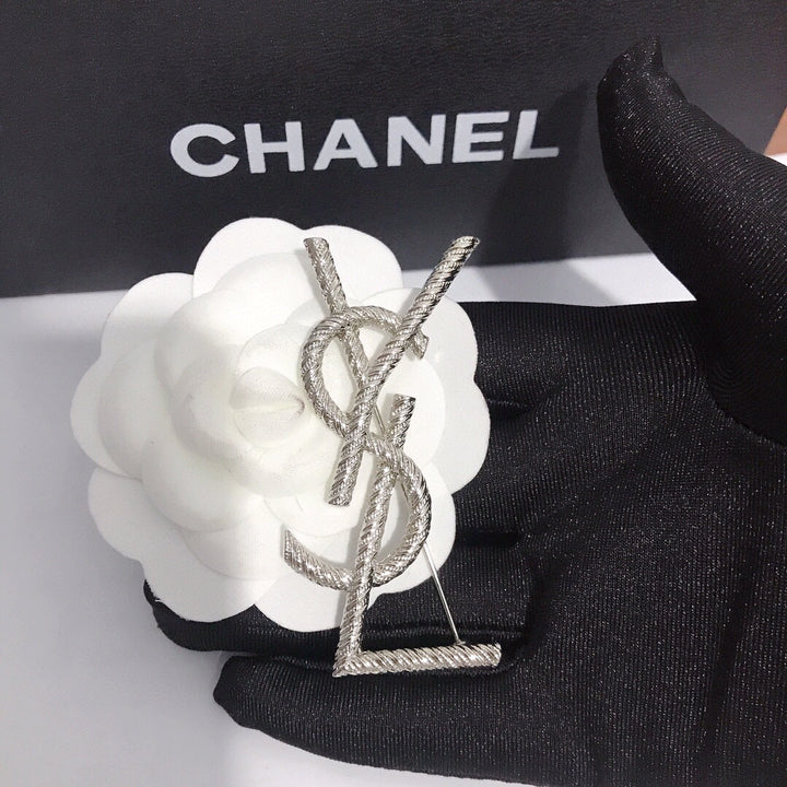 Gold Plated Stamped Brooch