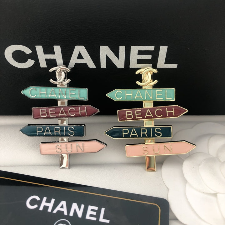 Road Sign Shape Brooch