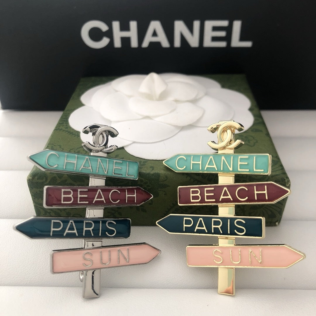 Road Sign Shape Brooch