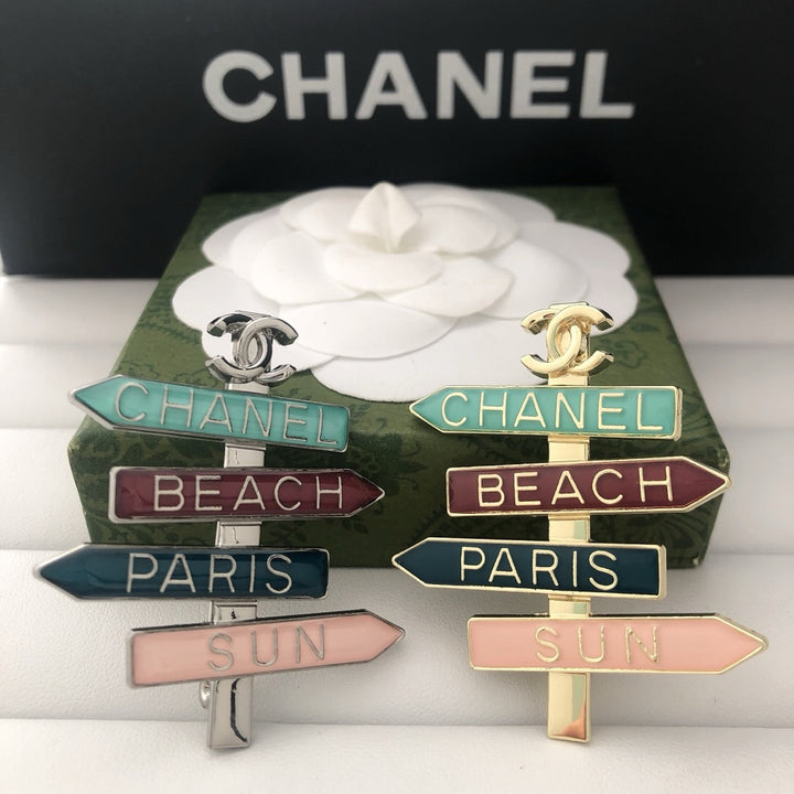 Road Sign Shape Brooch