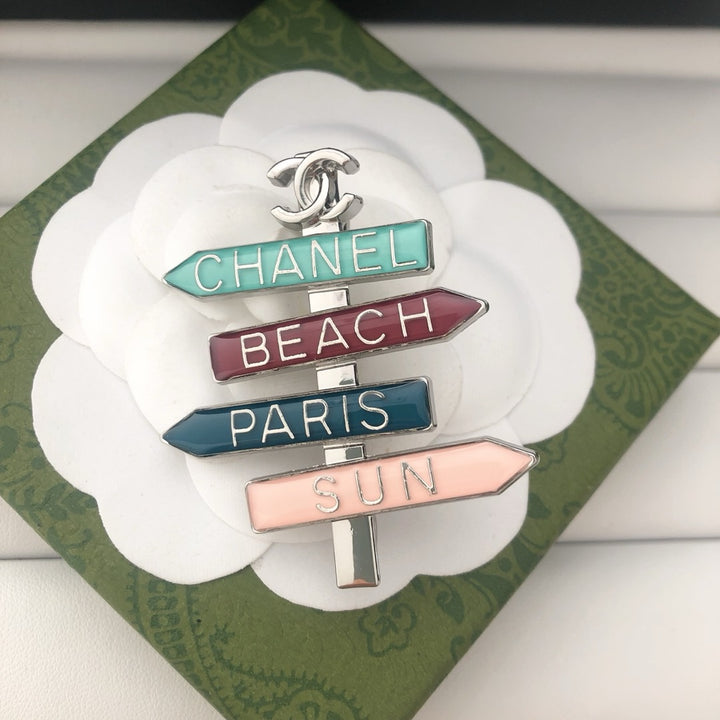 Road Sign Shape Brooch