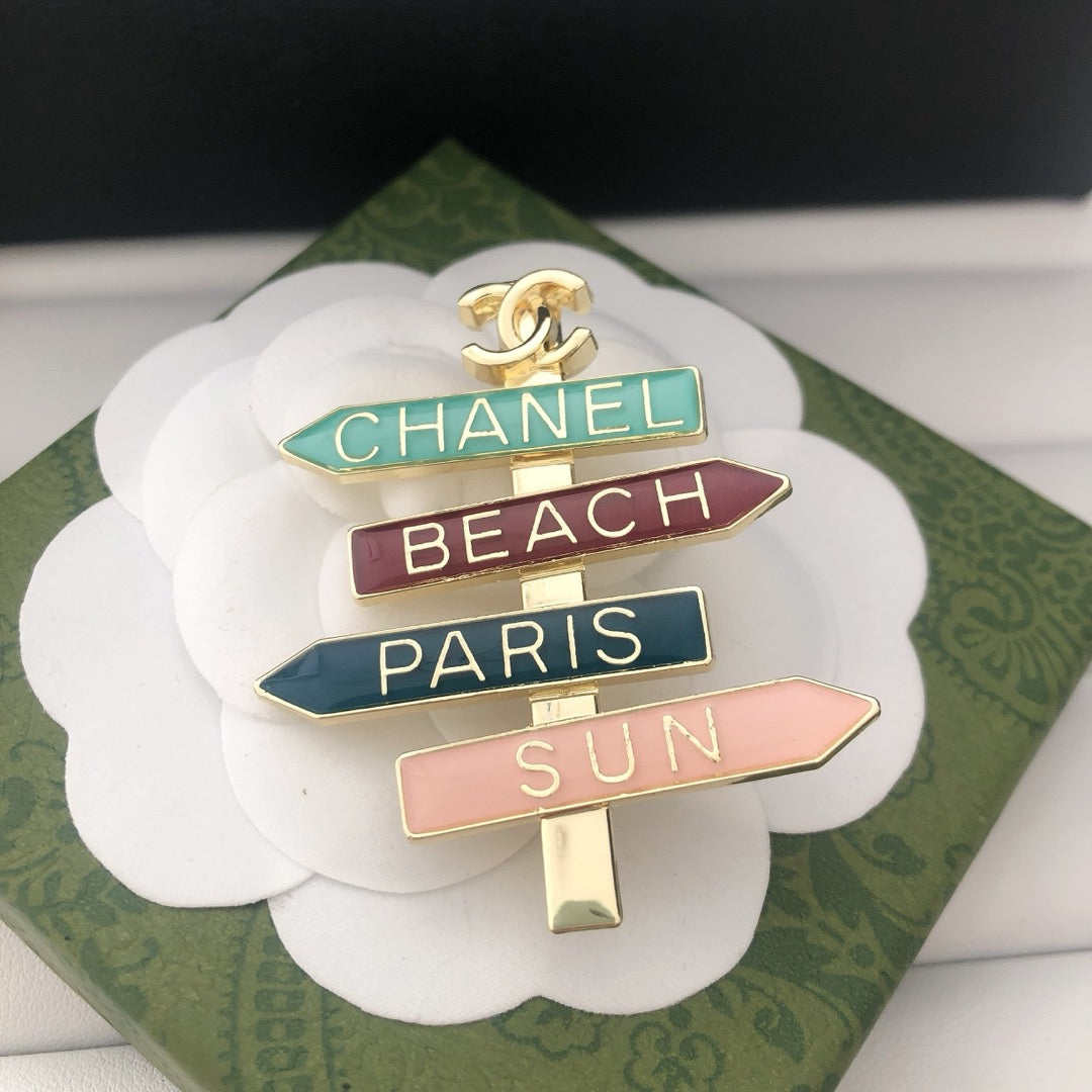 Road Sign Shape Brooch