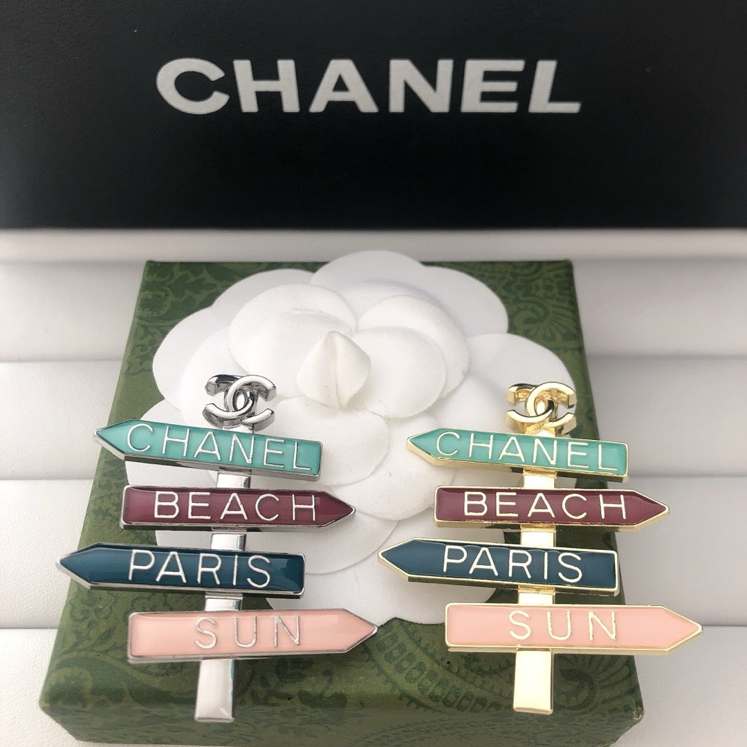 Road Sign Shape Brooch