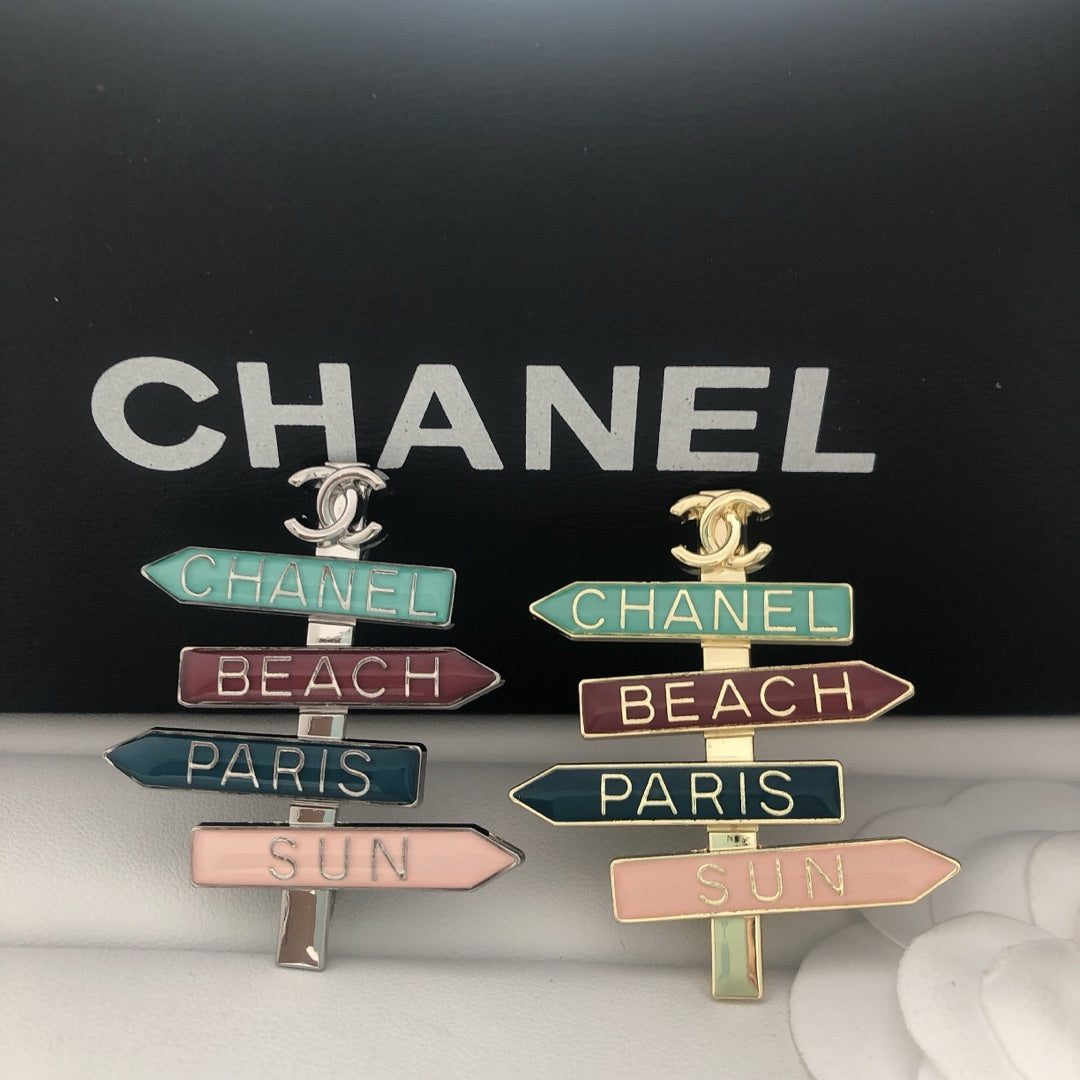 Road Sign Shape Brooch