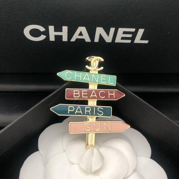 Road Sign Shape Brooch