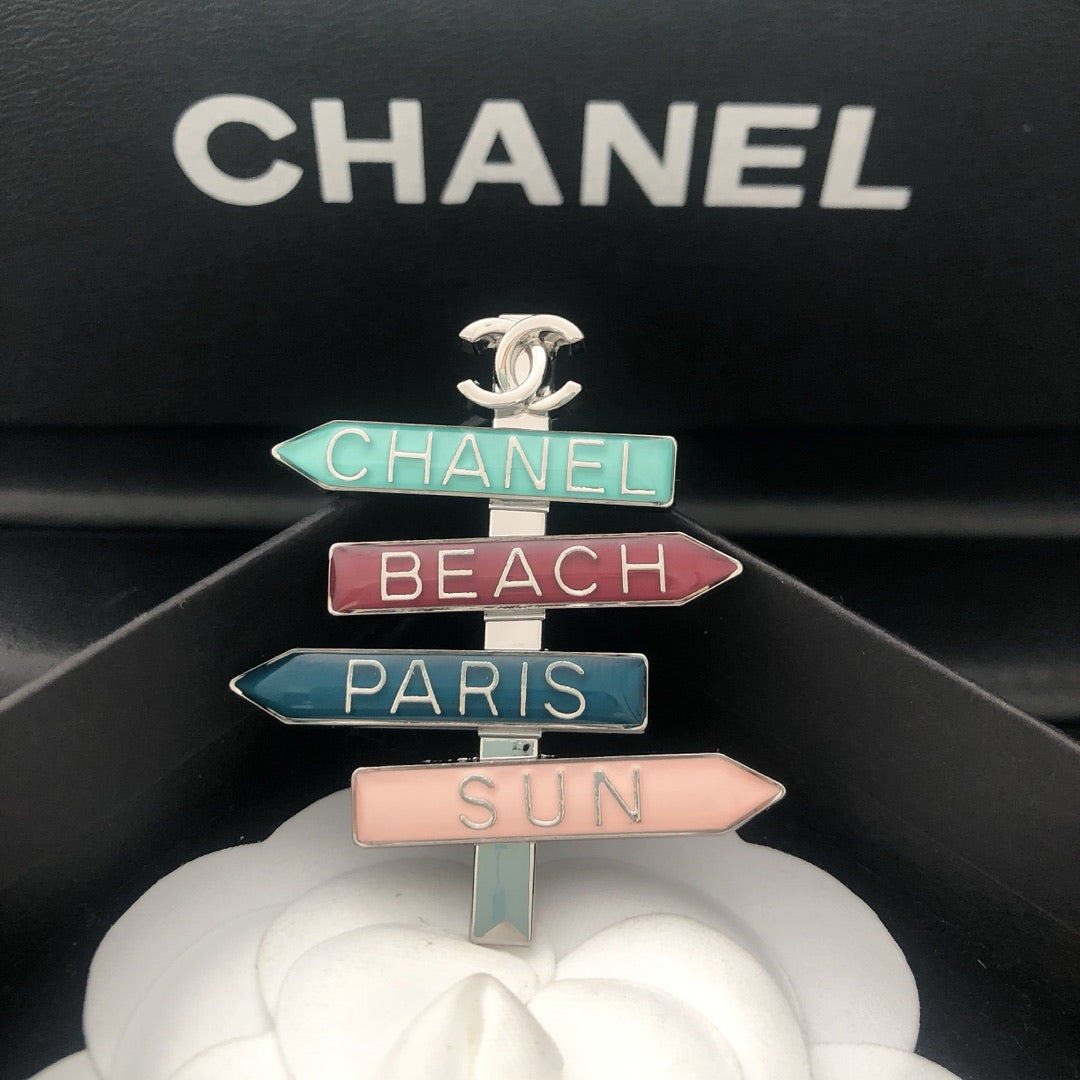 Road Sign Shape Brooch