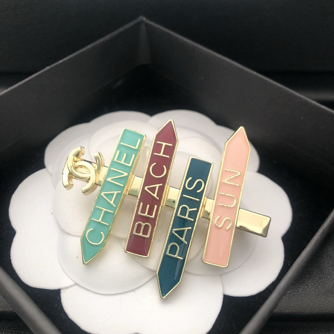 Road Sign Shape Brooch