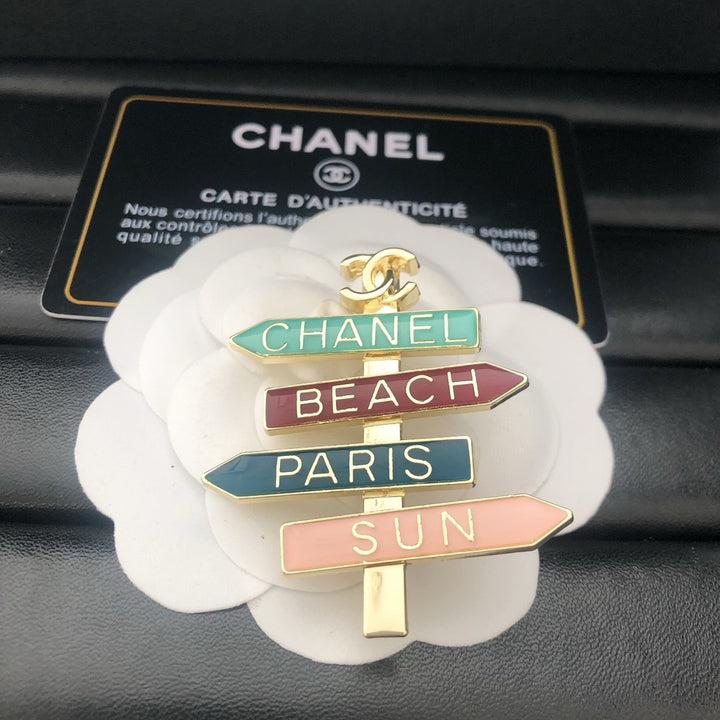 Road Sign Shape Brooch