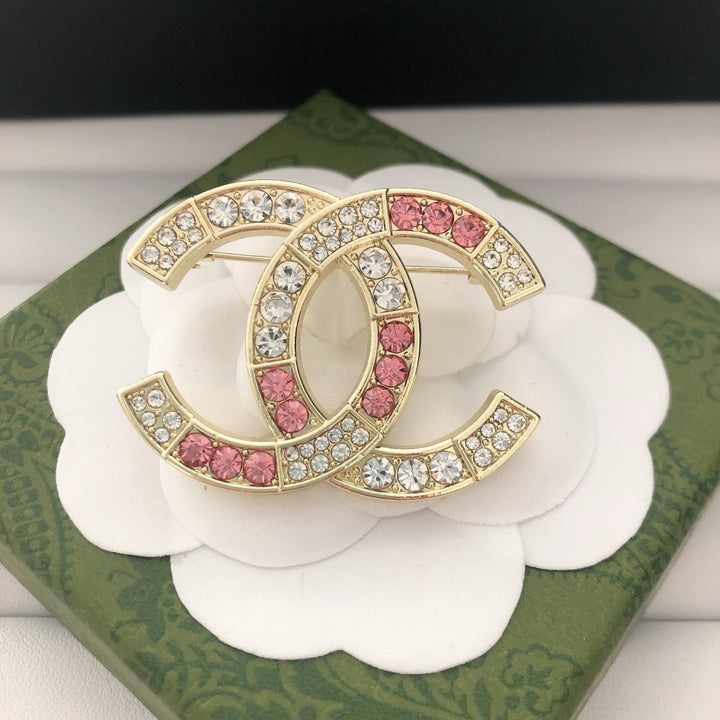 Pink Rhinestone Brooch