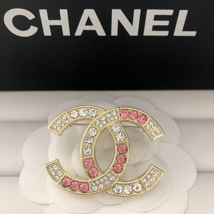 Pink Rhinestone Brooch