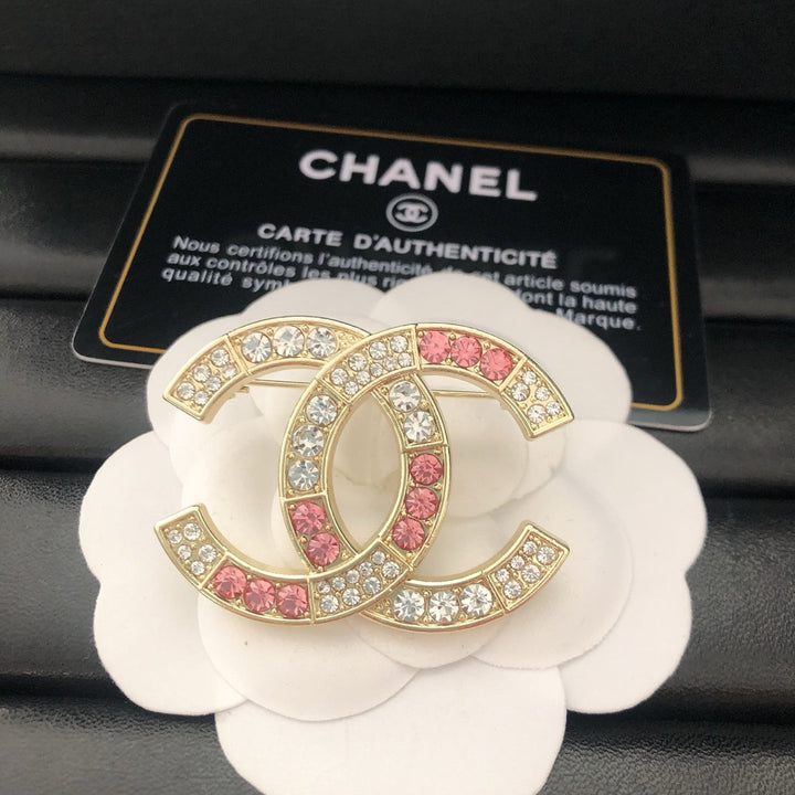 Pink Rhinestone Brooch