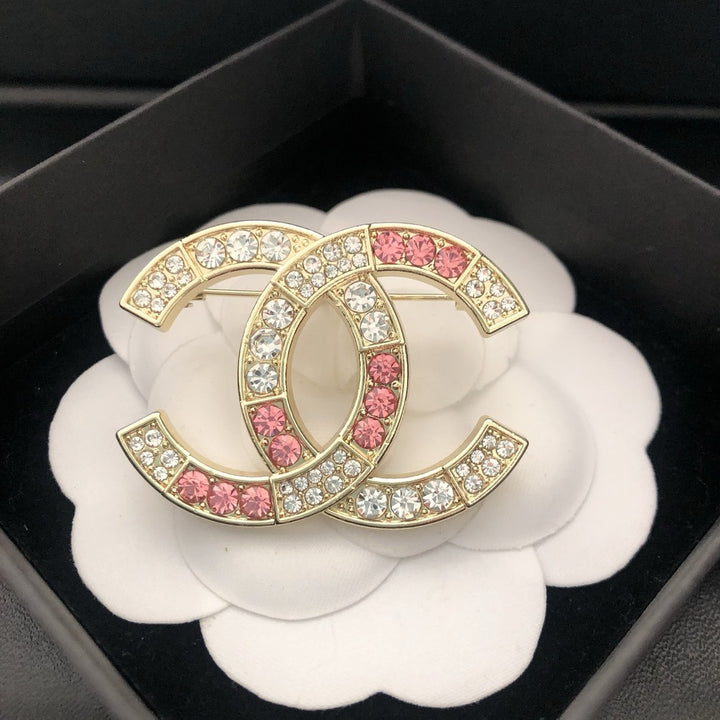 Pink Rhinestone Brooch