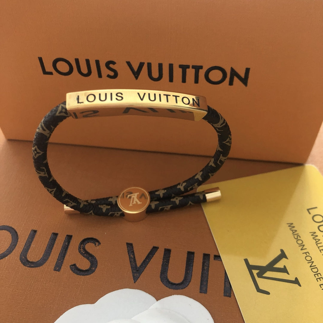 Monogram Leather Wrap Bracelet