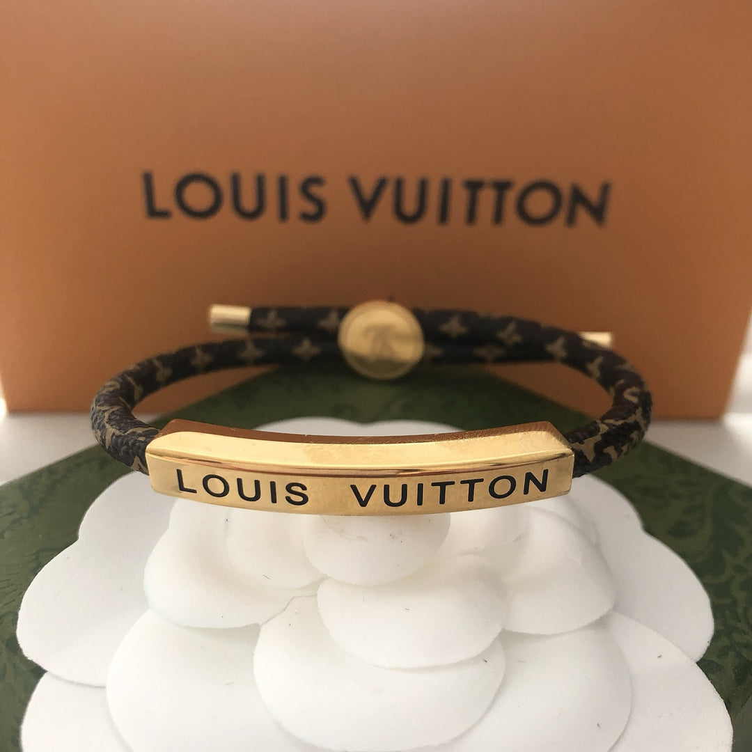 Monogram Leather Wrap Bracelet