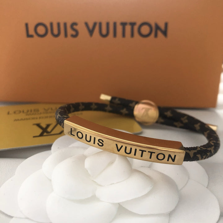 Monogram Leather Wrap Bracelet