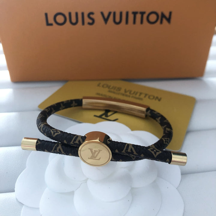 Monogram Leather Wrap Bracelet