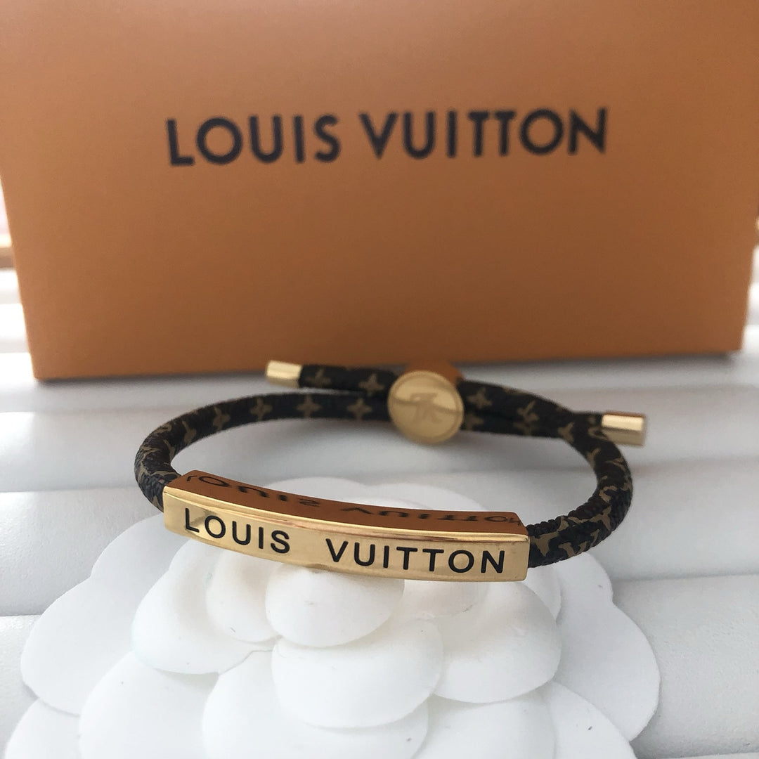 Monogram Leather Wrap Bracelet