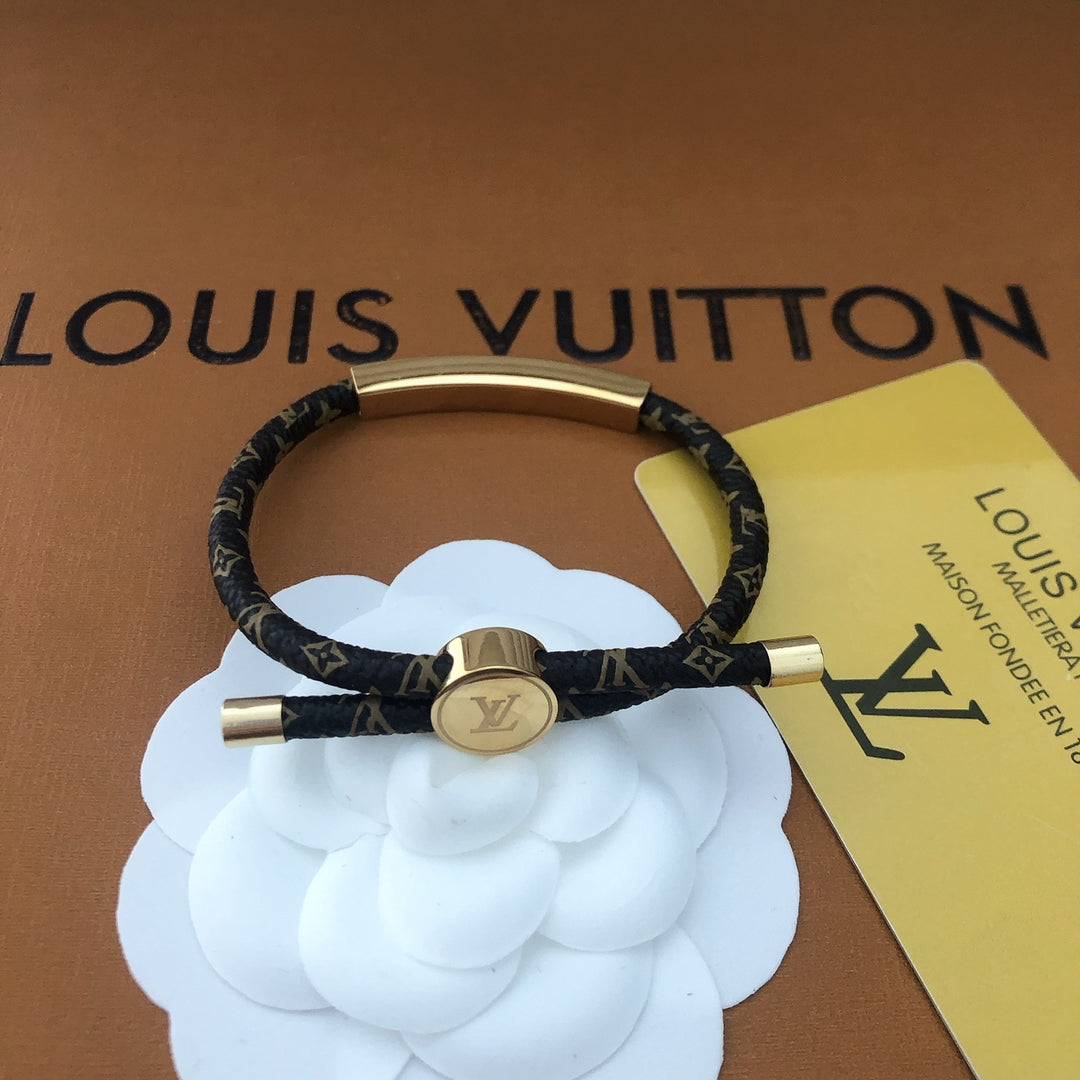 Monogram Leather Wrap Bracelet