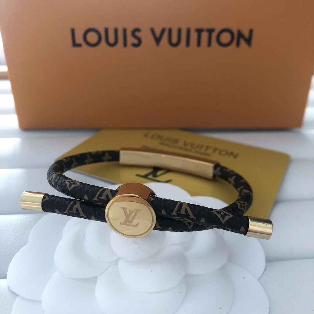 Monogram Leather Wrap Bracelet
