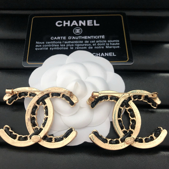 Pearl - Adorned Double C Brooch