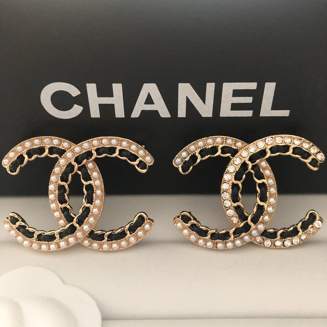 Pearl - Adorned Double C Brooch