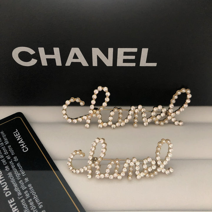 Elegant Pearl - Crystal Logo Brooch