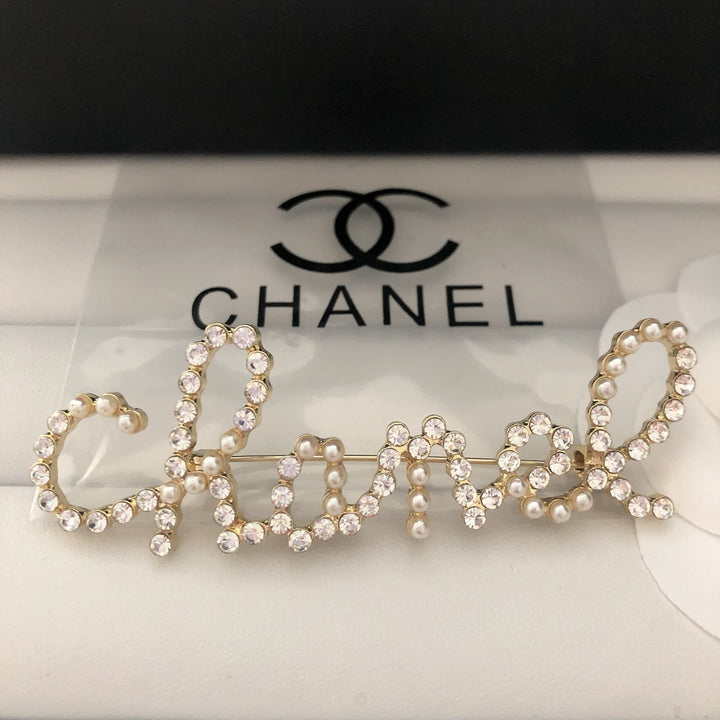 Elegant Pearl - Crystal Logo Brooch