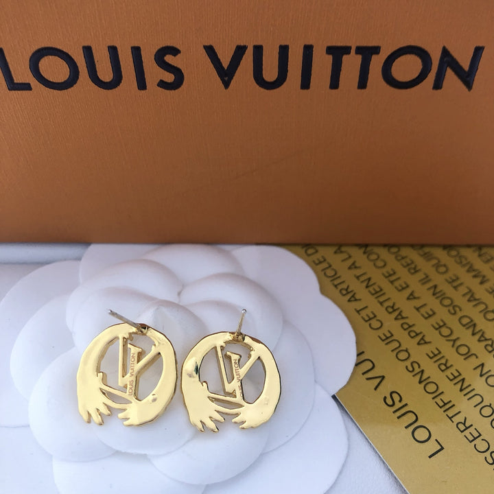 Winged Monogram Stud Earrings
