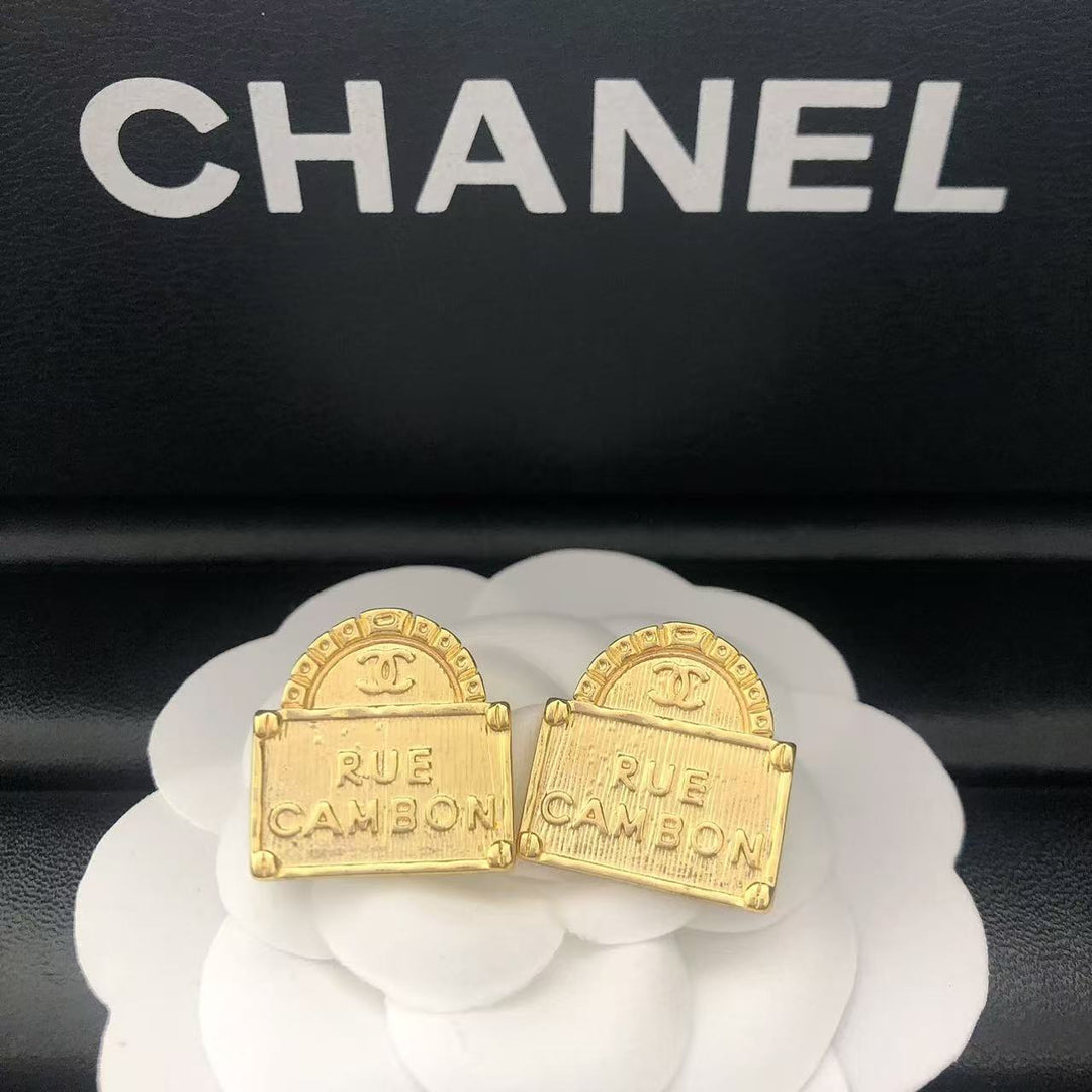 Arch - Topped Signet Earrings