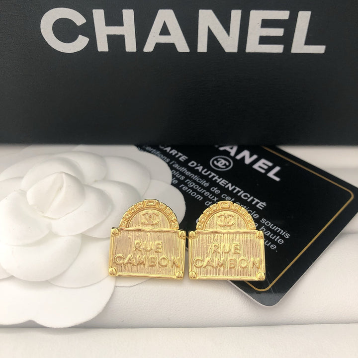 Arch - Topped Signet Earrings