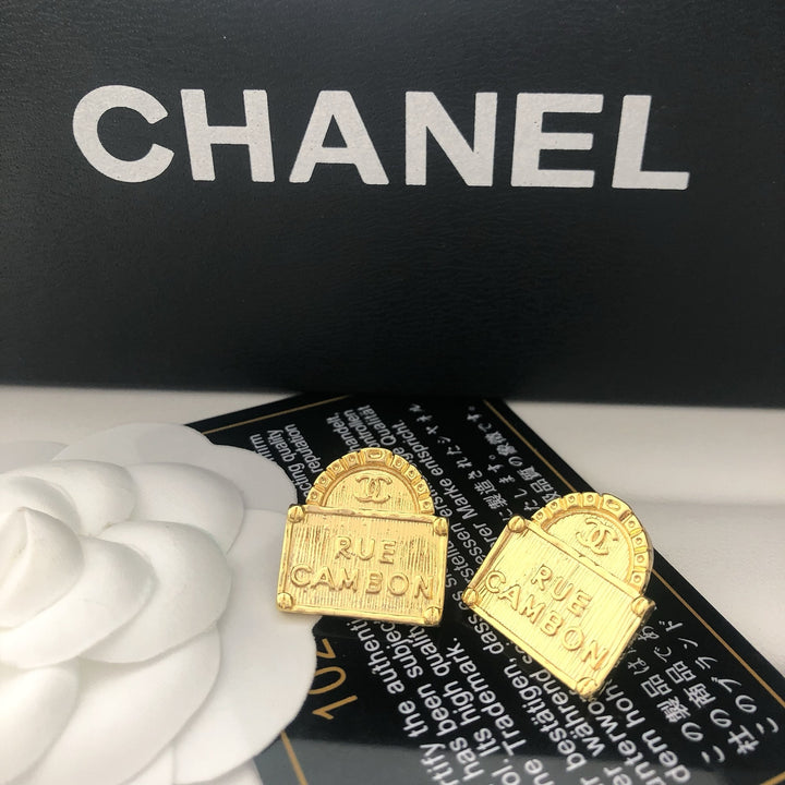 Arch - Topped Signet Earrings