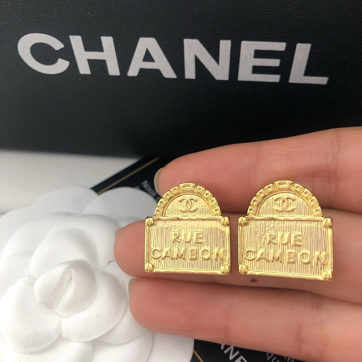 Arch - Topped Signet Earrings