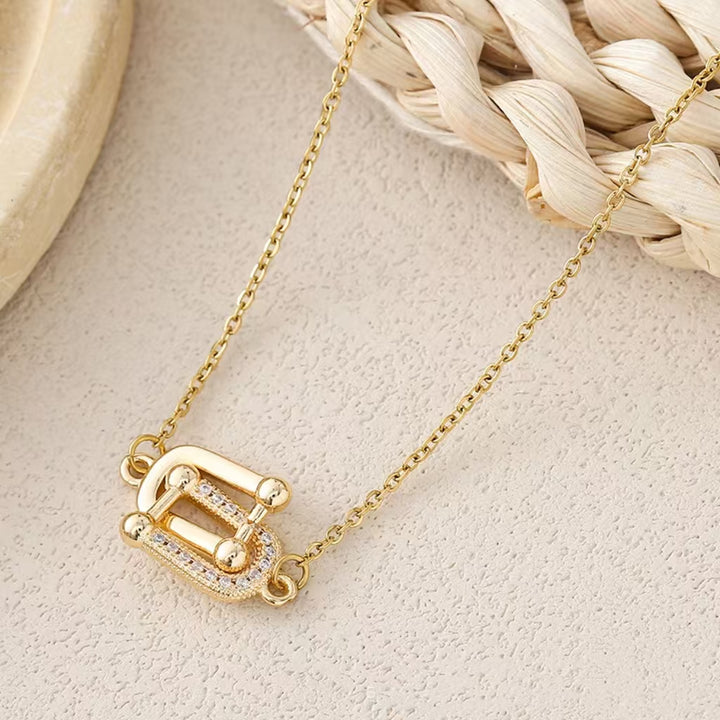 Sparkling Heart Link Necklace
