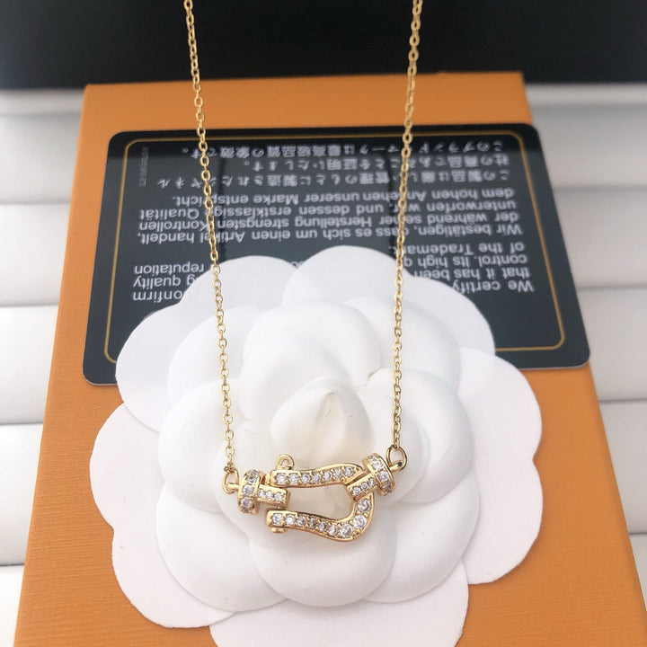 Gem - Embellished Heart Connector Necklace