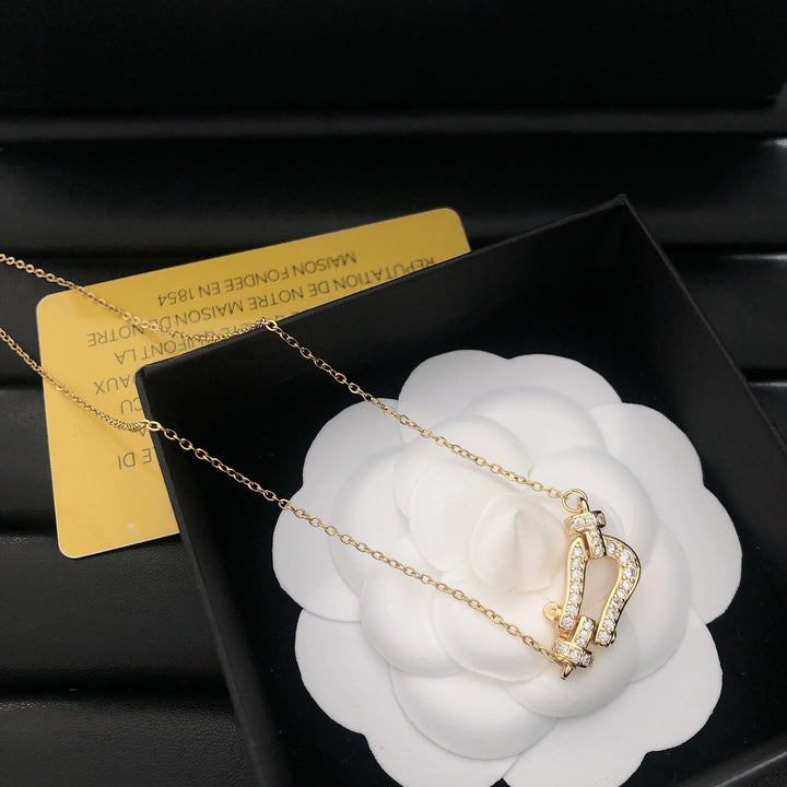 Gem - Embellished Heart Connector Necklace