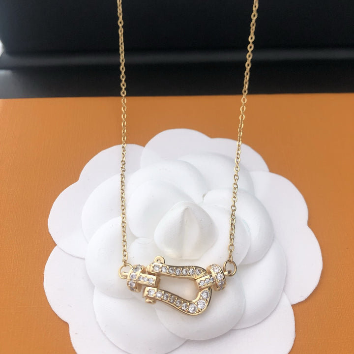 Gem - Embellished Heart Connector Necklace
