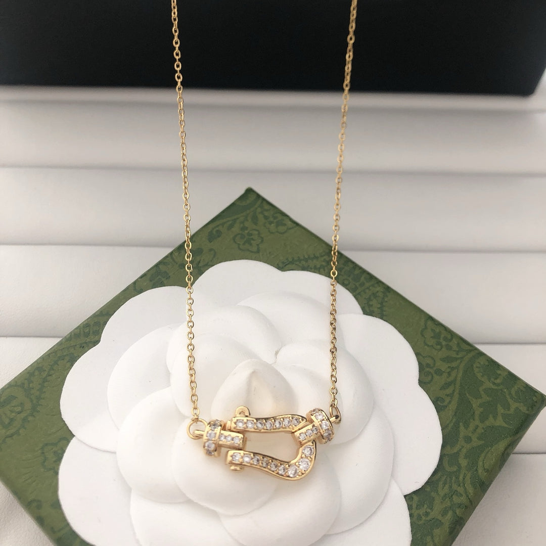 Gem - Embellished Heart Connector Necklace