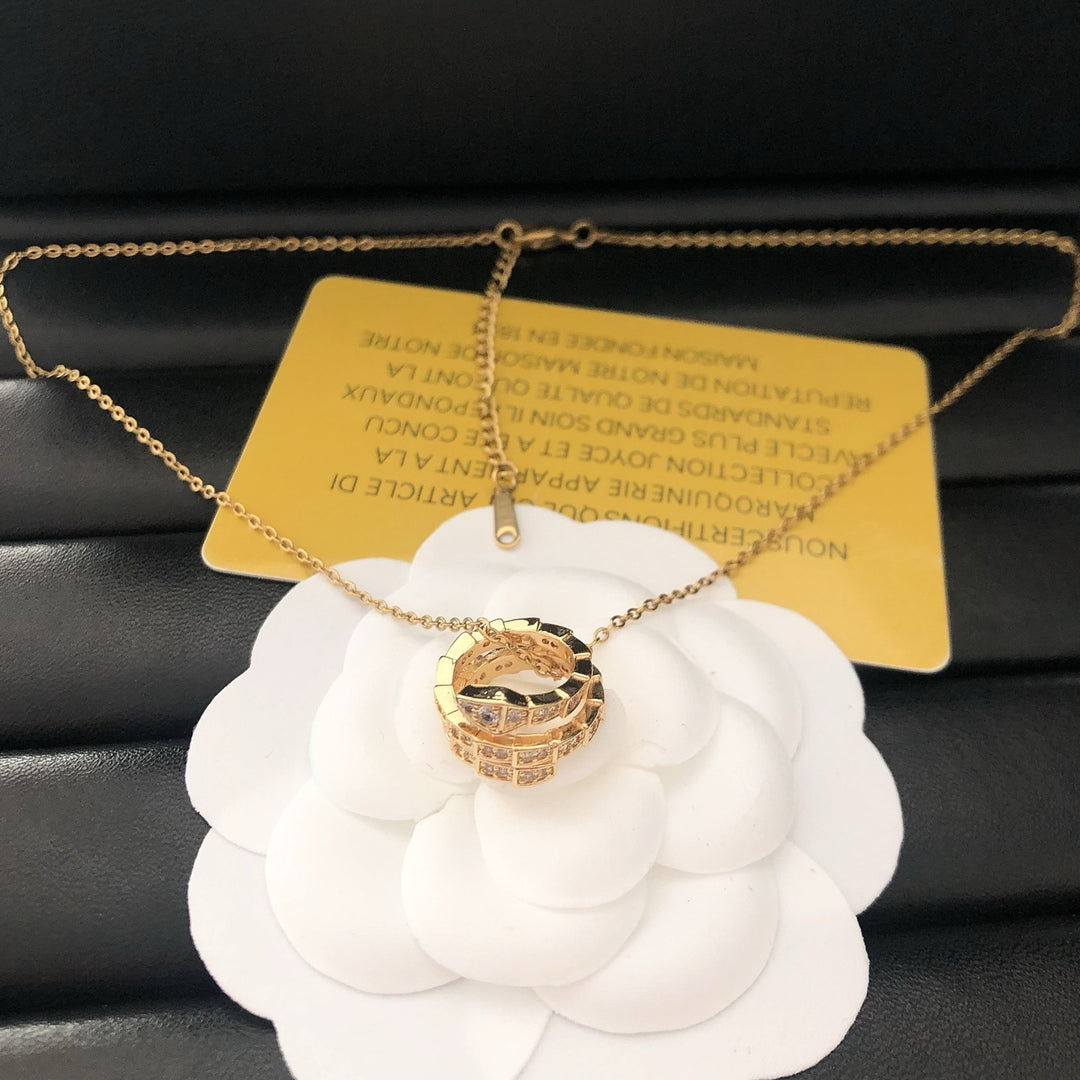 Sparkling Twisted Loop Necklace