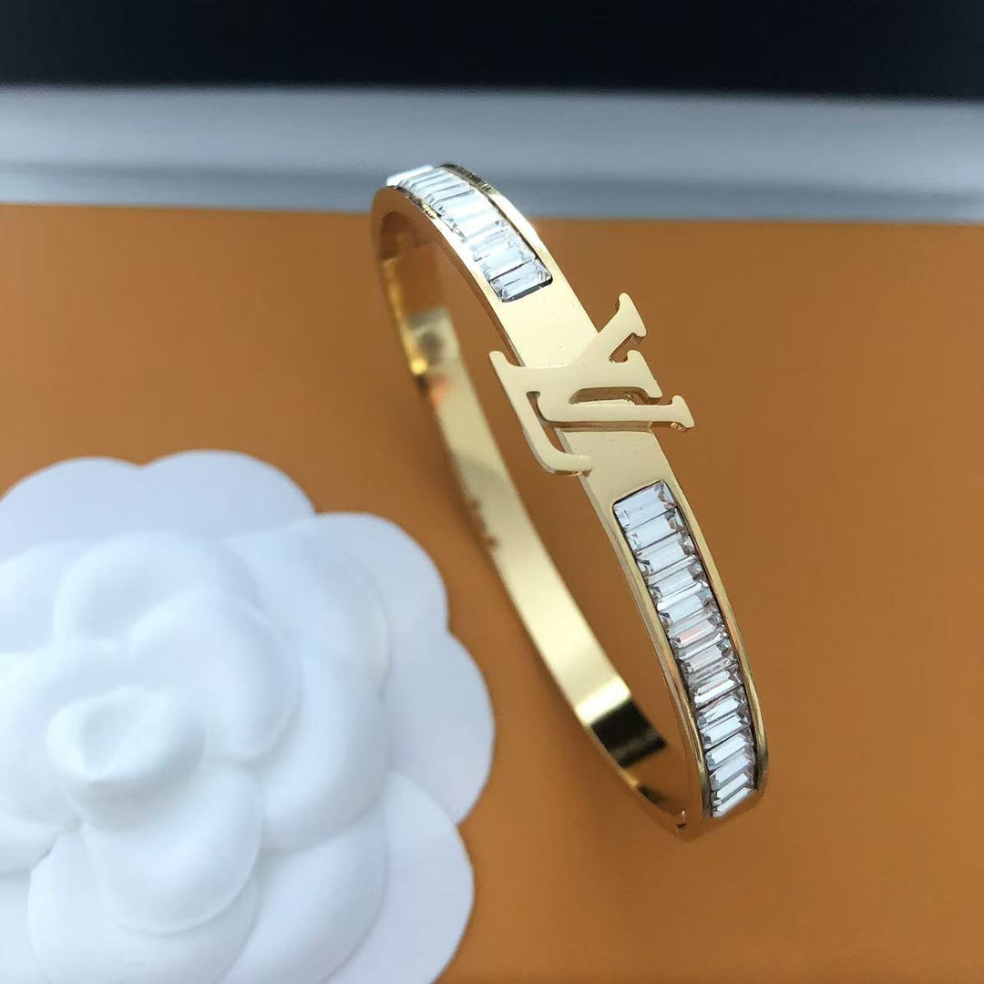 Crystal - Embellished Gold Bangle