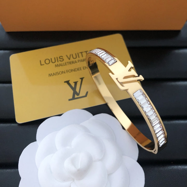 Crystal - Embellished Gold Bangle