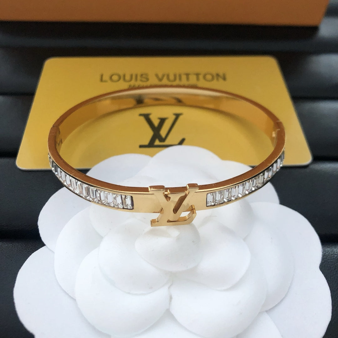 Crystal - Embellished Gold Bangle