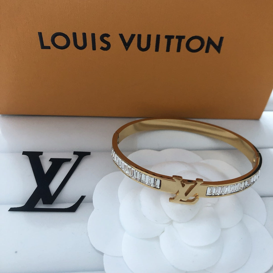 Crystal - Embellished Gold Bangle