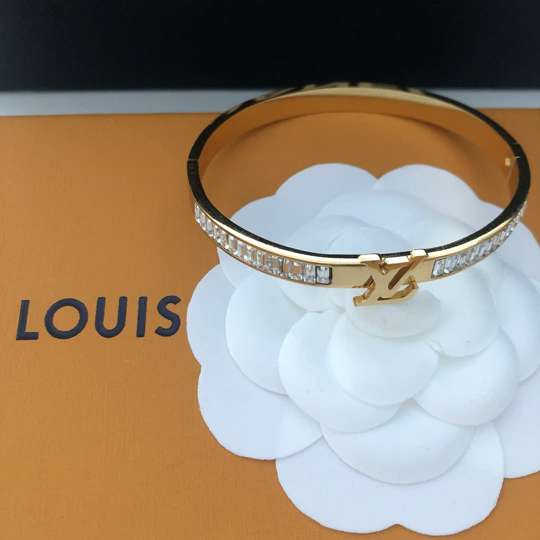 Crystal - Embellished Gold Bangle
