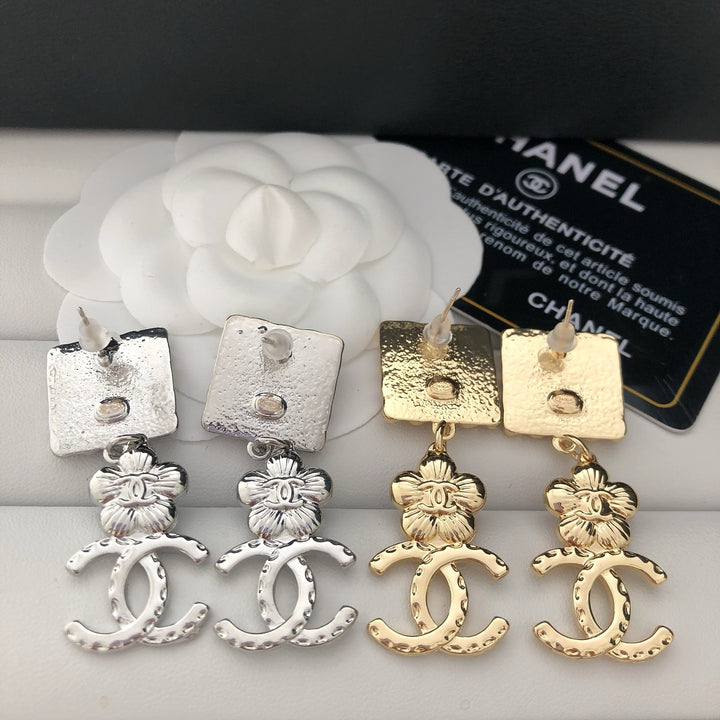 Pearl - Embellished Logo Drop Earrings