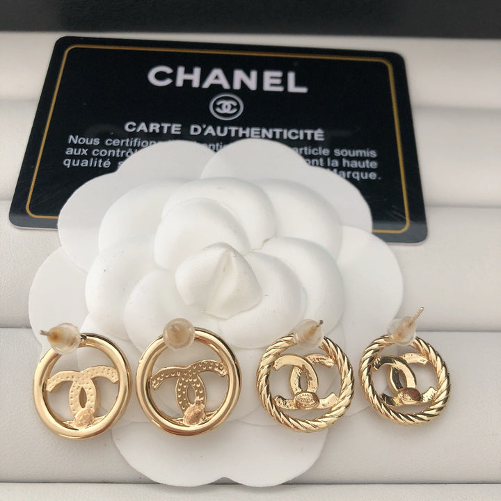 encircled Double - C Stud Earrings