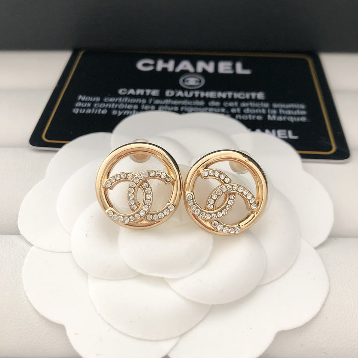 encircled Double - C Stud Earrings