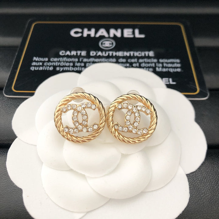 encircled Double - C Stud Earrings