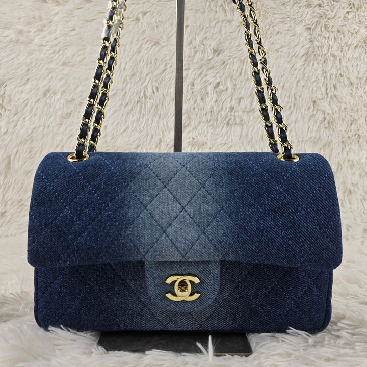 Ombre Denim Diamond Quilt Crossbody