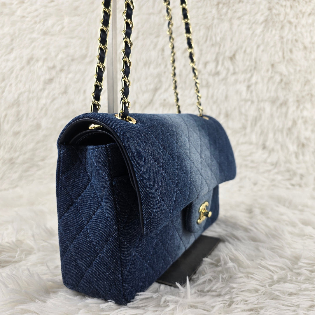 Ombre Denim Diamond Quilt Crossbody