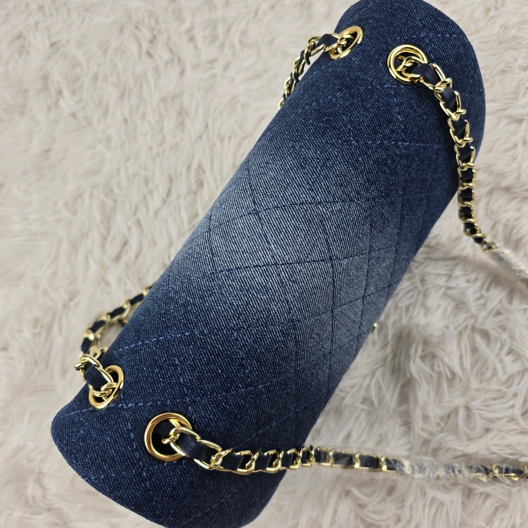 Ombre Denim Diamond Quilt Crossbody